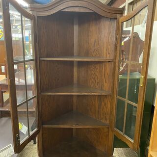 【愛品館八千代店】アンティークコーナーキャビネット①【愛八KZ】