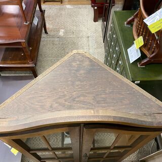 【愛品館八千代店】アンティークコーナーキャビネット①【愛八KZ】