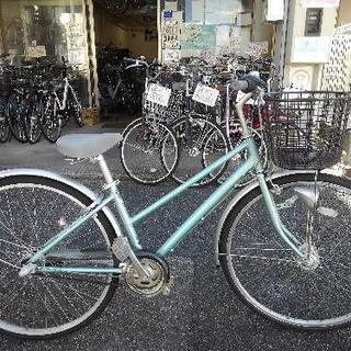 中古自転車１６１７　前後タイヤ新品！　軽量アルミフレーム　２７インチ　３段ギヤ　オートライト 中古自転車1617 前後タイヤ新品！ 軽量アルミフレーム 27インチ