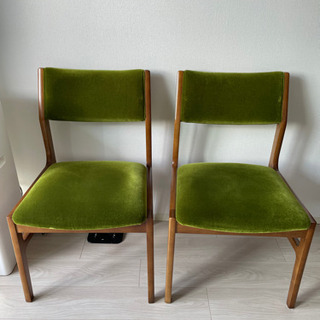 ダイニングチェア×2 カリモク60 モケットグリーン - ダイニングチェア 