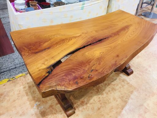 【愛品館市原店】木製一枚板ダイニングテーブル【愛市IIF】