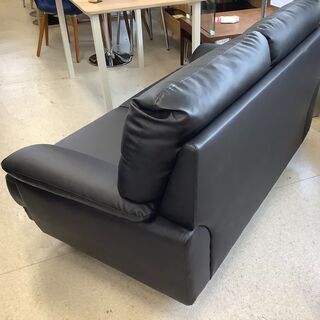 【値下げしました！】2人掛けソファ 合革 黒 【ユーズドユーズ名古屋天白店】 J947 値下げしました！】2人掛けソファ 合革 黒 【ユーズドユーズ名古屋天白