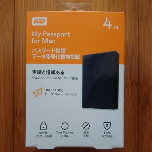 WD ポータブルHDD 4TB WDBA2F0040BBL-JESE