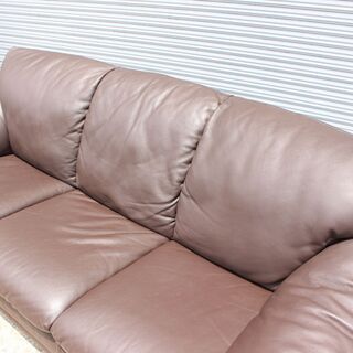 T428) italsofa イタルソファ 3人掛けソファ Natuzzi 本革 W153cm 3P 3 ...