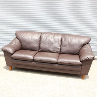 T428) italsofa イタルソファ 3人掛けソファ Natuzzi 本革 W153cm 3P 3 ...