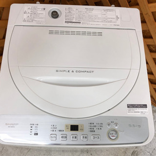 愛品館江戸川店】「保証有り」SHARP 5.5kg 全自動洗濯機 「ES-GE5C-