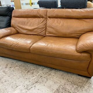 【愛品館 江戸川店】ニトリ　３P　本革ソファ　ソファ　ID:156-008960-007　配送可　代引き配送可