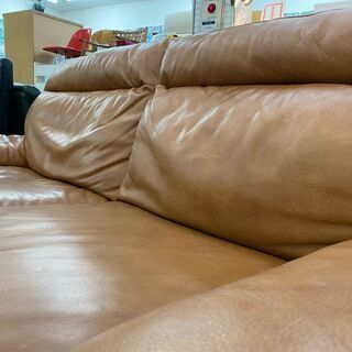 【愛品館 江戸川店】ニトリ　３P　本革ソファ　ソファ　ID:156-008960-007　配送可　代引き配送可