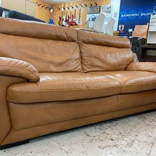 【愛品館 江戸川店】ニトリ　３P　本革ソファ　ソファ　ID:156-008960-007　配送可　代引き配送可