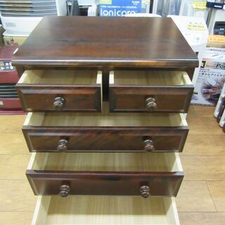 アダムエロペ　フクレジャカードコクーンワンピース-北海道民芸家具 4段 チェスト 幅60×奥46×高75㎝ 整理箪笥 収納 引出 小形 タンス 飾り台 和モダン 和室 古民家 ディスプレイ 家具 札幌 厚別店