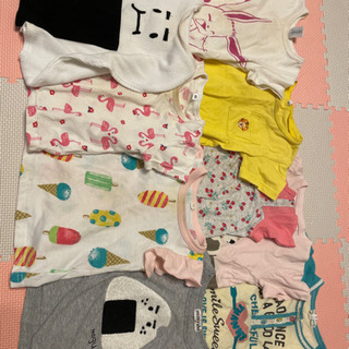 【ネット決済】80cm女の子Tシャツ 保育園など洗い換え様に