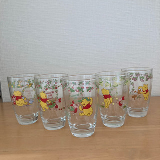 プーさんグラス5個ウォルト ディズニー まんまるん 三島広小路の生活雑貨の中古あげます 譲ります ジモティーで不用品の処分