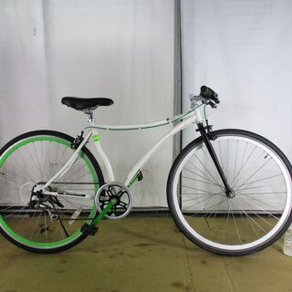 スポーツ中古自転車 B381　ホワイト　6段　【クロスバイク】