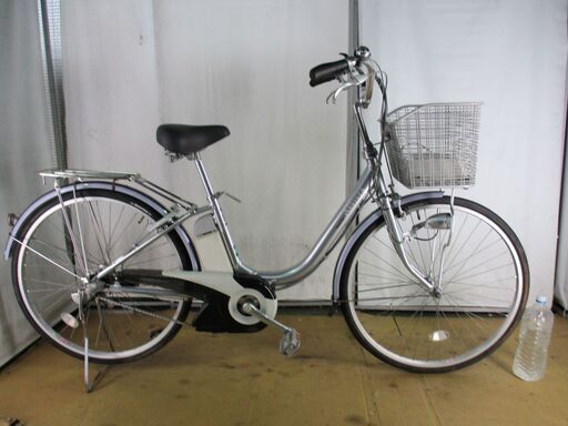 ★中古電動自転車★B386　ブリヂストン　アシスタ　シルバー　6.0Ah　3段変速【26インチ】