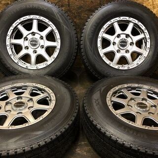 【DUNLOP SV01 195/80R15 107/105L LT】スタッドレス【MANARAY OFFPERFORMER RT-8 15インチ 6J6HPCD139.7+33】200系ハイエース等　(VTY289) クレジットカード QR決済可能