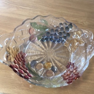 フルーツ柄　ガラスの大皿