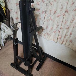 ベンチプレス(折り畳み式)トレーニング器具 バーベル プレート有トータル90超え