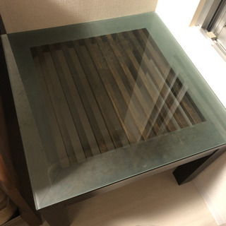 【ネット決済】大塚家具　ガラステーブル　正方形　スクエアテーブル