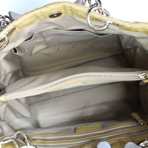 t679)【美品】Christian Dior ソフトチェーントートバッグ カナージュ 