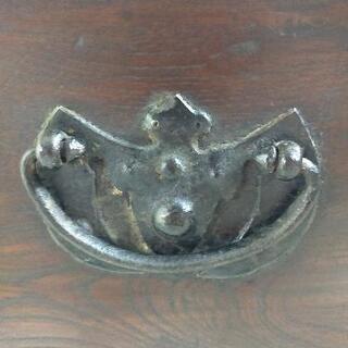 朝鮮最高級！【李朝家具】無垢材古鉄金具 半閉櫃