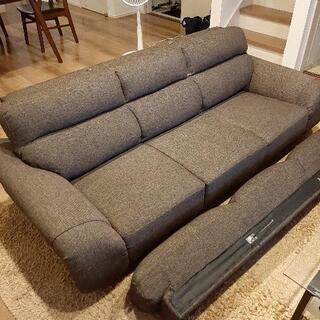 【値下げ】ハイバックソファ　３人がけ　茶色