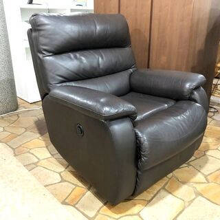 札幌近郊 送料無料 ニトリ リクライニング1Pソファ ビリーバー 本革 電動