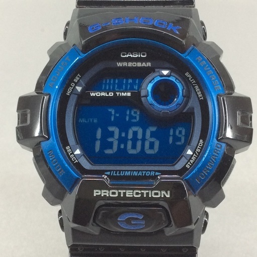 CASIO G-SHOCK ジーショック デジタルウォッチ腕時計 Gー8900A エナメル黒×青