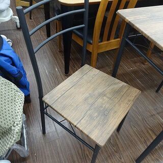 札幌 引き取り ダイニングセット 2人用 木目 スチール コンパクト シンプル