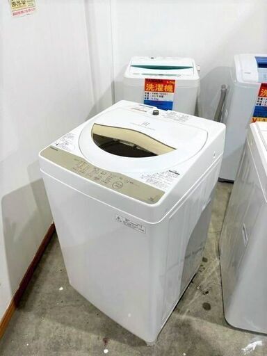 全自動洗濯機　TOSHIBA AW-5G3 2016年製　ホワイト系　5.0kg　単身様　温度センサー　住まい　洗濯