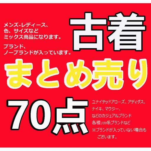 古着卸【まとめ売り70点】春夏物多め メンズ・レディース混載 人気ブランド  トップス パンツ ボトムス【オークション可】店頭買取 品質 卸 仕入 格安 大量