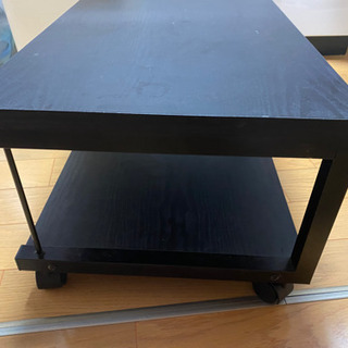 黒い机テーブル ローテーブル 座卓 ちゃぶ台 幅55cm×奥行3...
