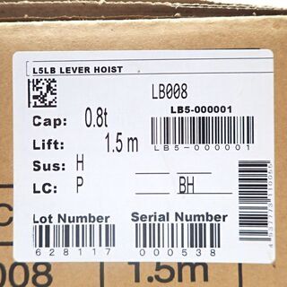 CB753 キトー レバーブロック LB008 0.8t 揚程1.5m L5型 toner.lk