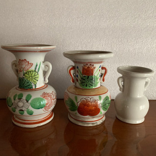 仏具（陶器の花たて）3個