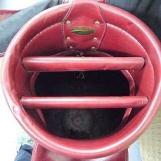 美品 maruman/マルマン キャディバッグ CB119 9.5号 4.65kg ハイグレードクラリーノ レザー 革 ワインレッド ゴルフ 札幌市手稲区