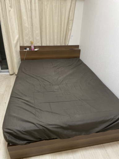 ベッド　ダブルサイズ　マットレス　ベットフレーム　セット