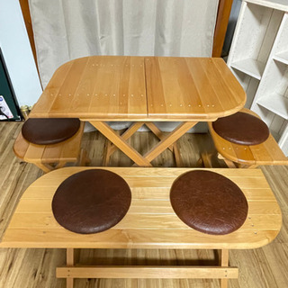 【お値下げ】超便利！折り畳み式　テーブル　椅子　8点セット