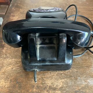 【昭和レトロ】　懐かしい雰囲気の黒電話 ダイヤル式電話機 - 家電