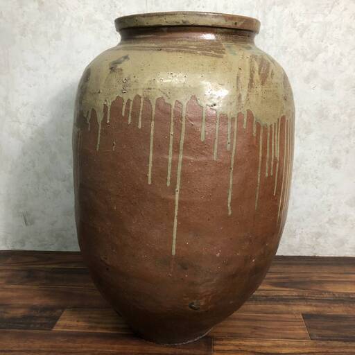 ⭕⭕⭕fa10/18 コレクター放出 時代 信楽 壷 穴あき/栓なし 高さ約69.5×横約43cm 大壷 丹波/備前 蔵出し品 骨董 熟成/発酵/酒入れ/保存/かめ/瓶⭕⭕⭕