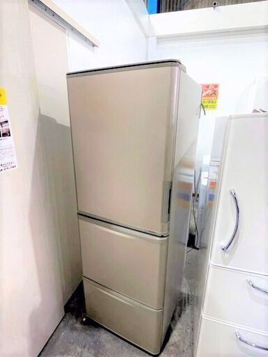 冷蔵庫　SHARP SJ-W352D-N 2018年製　ゴールド　350L 3ドア　どっちもドア　キッチン　料理　住まい　ドア左右フリー
