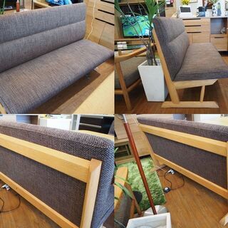 【中古品】飛騨産業　キツツキ　ダイニング4点セット　テーブル＆ベンチ＆チェア2脚