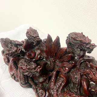 中古 石彫り龍 置物石彫刻飾り骨董品コレクションアンティーク縁起物