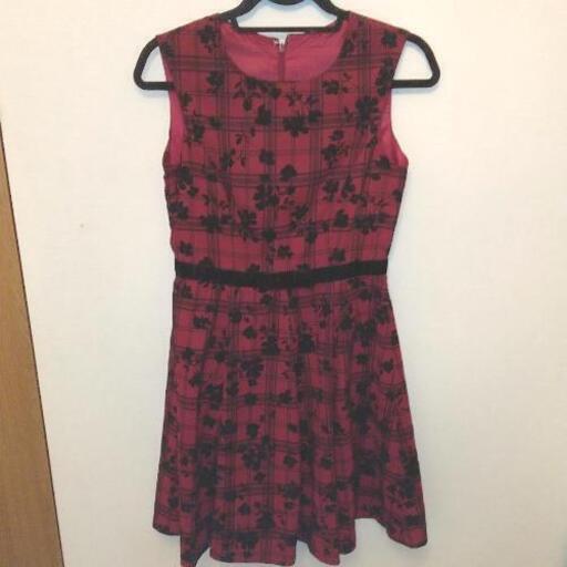 ワンピース ワインレッド チェック 花 秋 冬 K 桜木町のワンピースの中古 古着あげます 譲ります ジモティーで不用品の処分