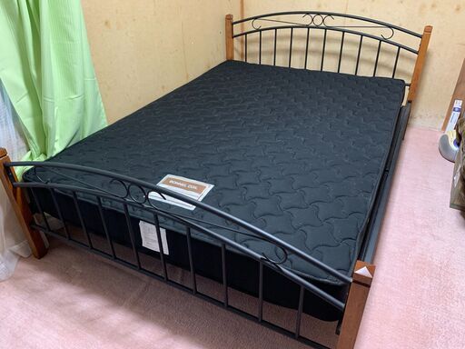 お譲りしますニトリダブルベッドバハママットレスサファリブラックまとめて かお D りん 網走のベッド ダブルベッド の中古あげます 譲ります ジモティーで不用品の処分