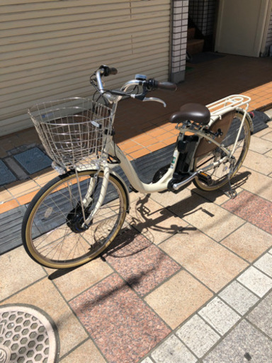 「ブリヂストン」2021 フロンティアDX「F4DB41」24インチ 3段変速 電動自転車　未使用に近い　6月納車　クリームアイボリー