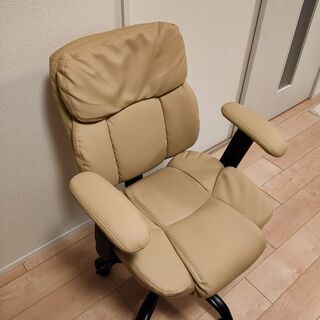 【美品】デスクチェア アイボリー ロッキング機能【特価】