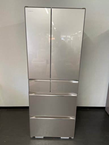 極美品 2019年製 ガラストップ‼️HITACHI製氷機付きノンフロン冷凍冷蔵庫6ドアR-KW57K