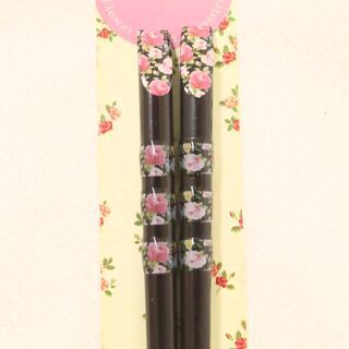 【お値下げ！】SD073-1◆)3段アートローズ バラ柄のお箸 ...