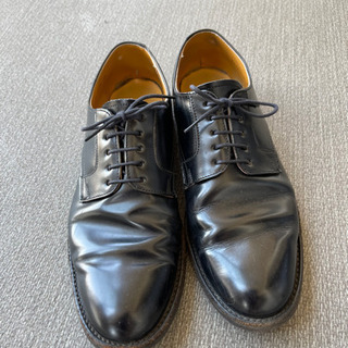 リーガル　黒　革靴　プレーントゥ　外バネ　26cm