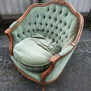 アンティークチェア 椅子 天然木 ホンダ産業 グリーン 緑調 ヴ...
