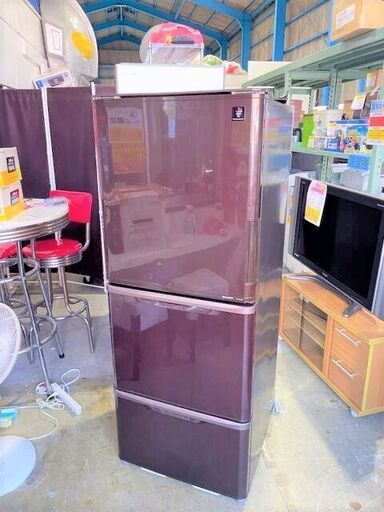 冷蔵庫　SHARP SJ-PW31X-T 2013年製　314L 3ドア　ブラウン　プラズマクラスター　キッチン　どっちでもドア　料理